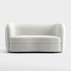 HOMES: Inside + Out 63.75" Pinehush Boho Curved Boucle Fabric Loveseat with Pocket Coil Cushions - 4 of 4