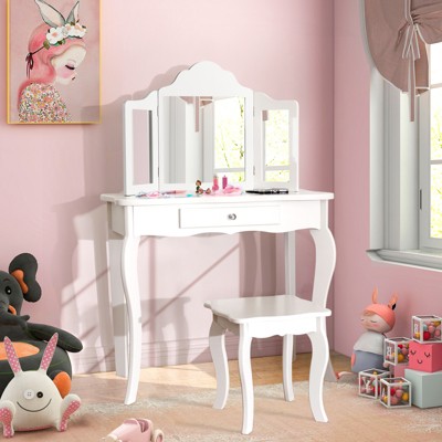 Kids vanity table and stool online