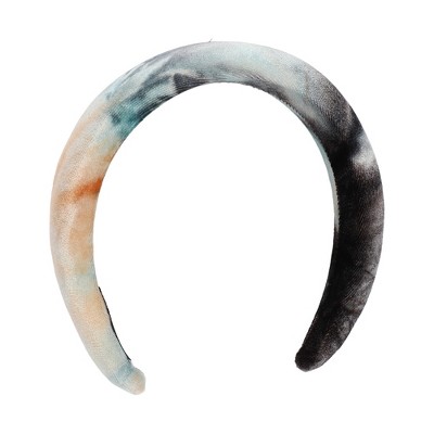 Unique Bargains Women's Elegant Tie-dye Colored Hairband 6.69"x6.1" Orange Gray 1 Pc