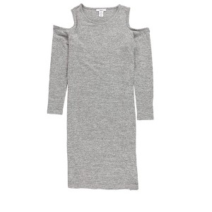 bar III Womens Heathered Sheath Dress, Grey, Large - 1 of 2