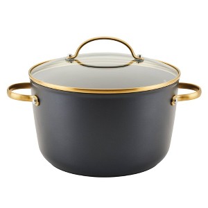 Farberware Forged Induction 6qt Ceramic Nonstick Covered Stock pot: Dishwasher-Safe, Tempered Glass Lid, Stainless Steel Handle - 1 of 4