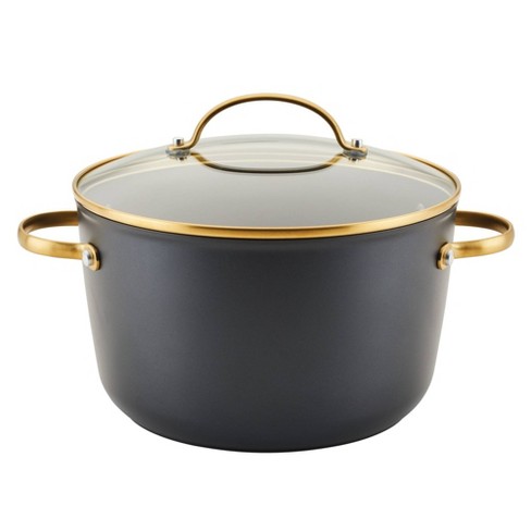 Farberware Forged Induction 6qt Ceramic Nonstick Covered Stock pot: Dishwasher-Safe, Tempered Glass Lid, Stainless Steel Handle - image 1 of 4