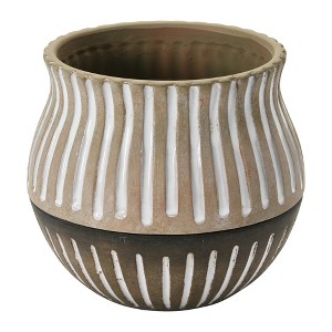 Storied Home Terracotta Pots w Saucers, Set of 2 - 1 of 4