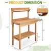 Karl Home Outdoor Fir Wood Garden Potting Bench With Side Panels And Decorative Top Shelf - 2 of 4