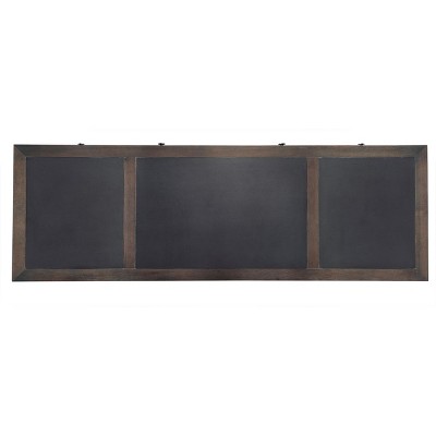 Traditional Executive Desk in Gray-Brown with Leather Top