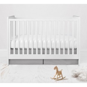 Bacati - Pin Dots Crib/Toddler Bed Skirt - Gray - 1 of 4