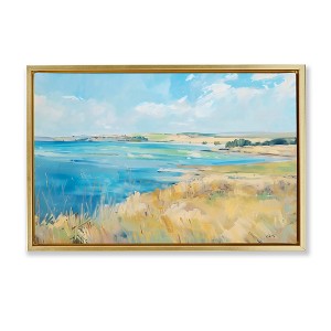 Stupell Industries Scenic Summer Shoreline Floating Frame Canvas Art - 1 of 4