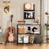 HDZNVF Vinyl Record Player Stand With Guitar Stand, Record Player Cabinet With Vinyl Storage Holds Up To 300+ Albums Black - 3 of 4