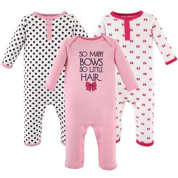 Hudson Baby Infant Girl Cotton Coveralls 3pk, So Many Bows