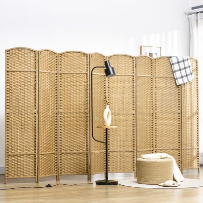 NicBex 5.6' Tall 8-panel Room Divider for Home, Folding Privacy Screen for Room Separation, Freestanding Wall Partition for Home & Office, Nature Wood