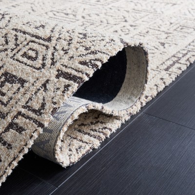 Ivory Geometric Flat Woven Rectangular Area Rug, 3' x 5'