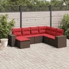 vidaXL Patio Sofa Set PE Rattan, Powder-Coated Steel, Fabric - 2 of 4