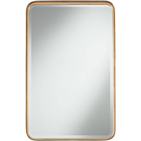 Uttermost Rectangular Vanity Decorative Wall Mirror Modern Warm Gold Iron Frame Beveled Glass 24" Wide for Bathroom Bedroom Home - image 1 of 4