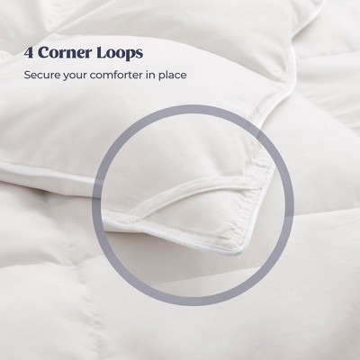 Twin Lightweight White Microfiber Goose Feather Down Comforter