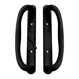 Brixwell 13-341b Patio Door Handle Set Offset Latch Without Key Black Finish - 1 of 4