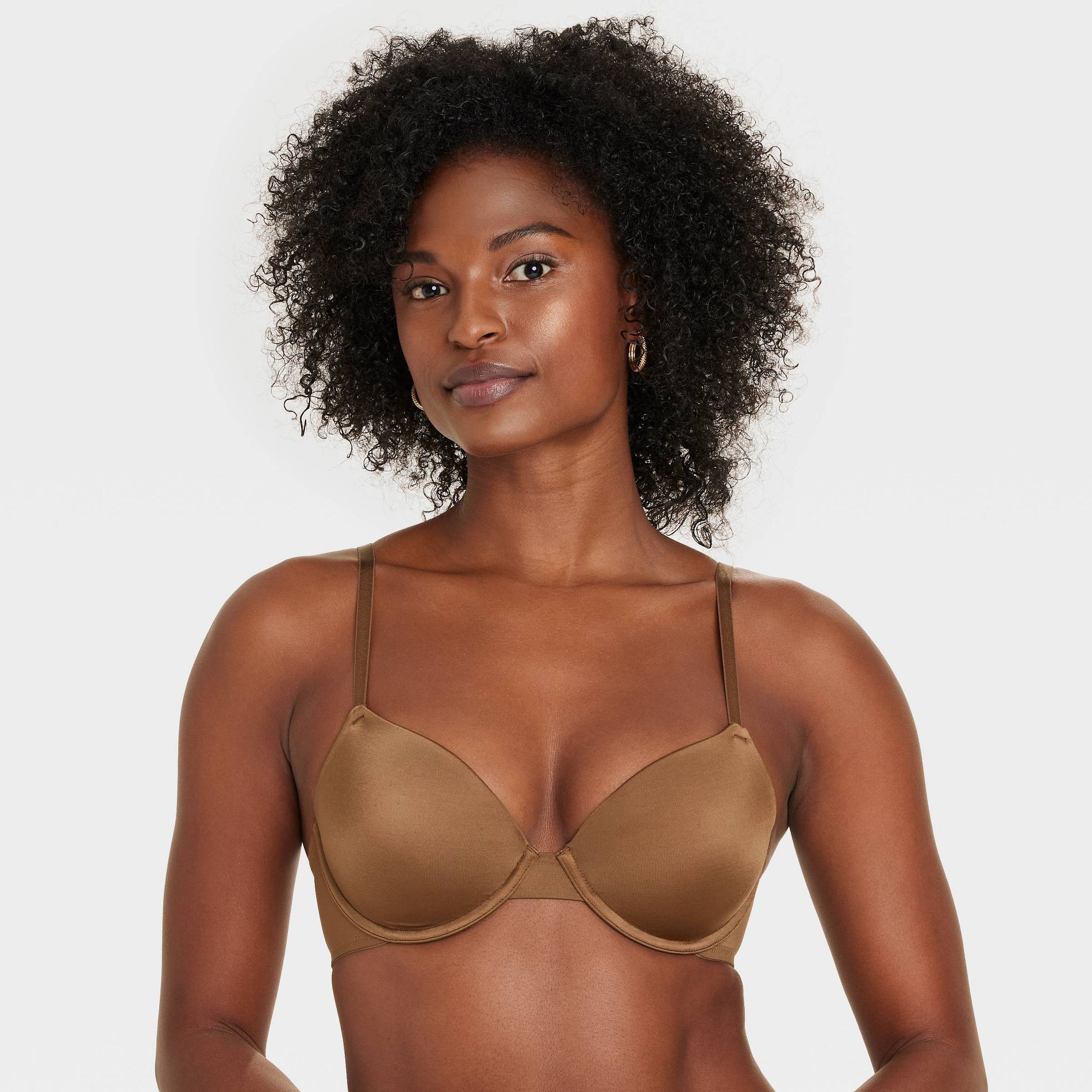 Women's Demi T-Shirt Push-Up Bra - Auden™ Sandbank Brown 36C: Light Lift, Molded Cup, Underwire, Adjustable Strap