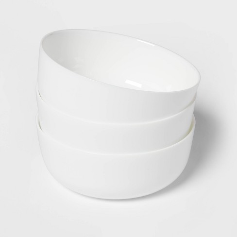 44oz 3pk Glass Dinner Bowls White - Made By Design™ : Target