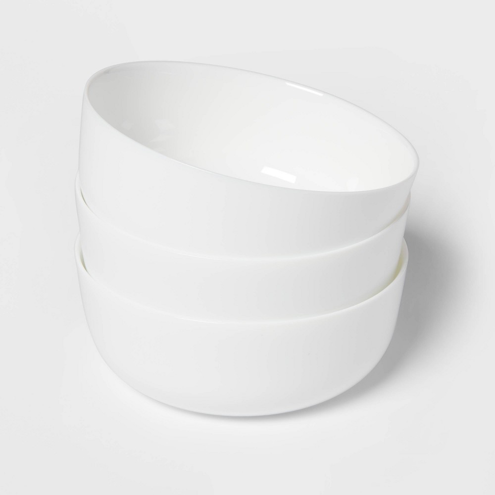 Photos - Other kitchen utensils 44oz 3pk Glass Dinner Bowls White - Made By Design™