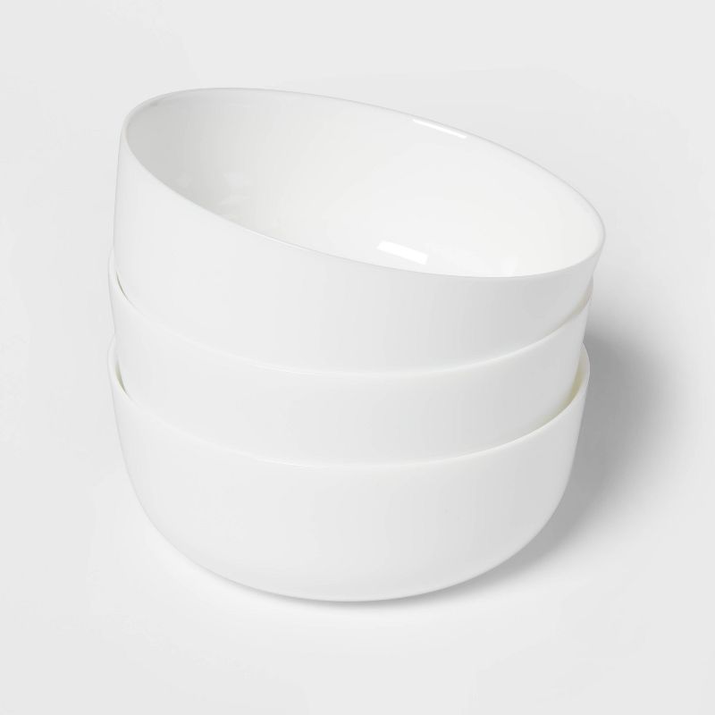 44oz 3pk Glass Dinner Bowls White - Made By Design&#8482;, 1 of 6