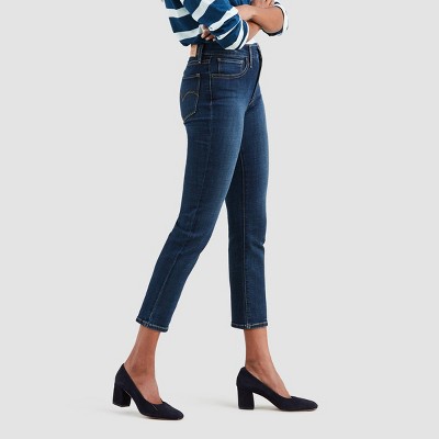 levi's high rise straight crop