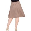 Plus Elastic Waist Pleated Knee Length Pocket Skirt - 24seven Comfort Apparel™ - 3 of 4