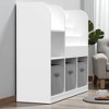 Mshliw Kids Bookcase and Toy Storage Organizer, 3 Fabric Drawer Bookshelf Display Stand for Bedroom, Playroom, or Nursery - 4 of 4