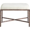 Meridian Furniture,Valley Cream Chenille Fabric Bench - 3 of 4