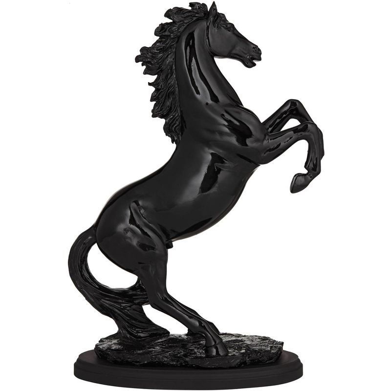Kensington Hill Prancer 15" High Shiny Black Horse Statue, 1 of 10