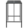 vidaXL Black Modern Bar Table with Tempered Glass Top, Durable Poly Rattan and Powder-Coated Steel Construction, Perfect for Outdoor Living Spaces - 4 of 4