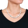 EVERLY JEWELRY | Sterling Silver 20 - 10mm Cultured Freshwater Flat Pearl Strand Necklace, 20 inc - 3 of 4
