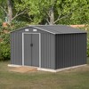 Gulches 10X8 FT Outdoor Storage Shed,  Metal Foundation & Lockable Doors, Tool Shed for Garden, Patio, Backyard, Lawn, Grey - 2 of 4