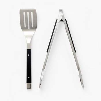 2pc Stainless Steel Tong and Turner Grill Set Silver - Figmint™