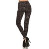 Slickblue Brown Tie Dye Leggings, Full Length, Banded High Waist, Fitted Style, One Size Stretch - 3 of 4