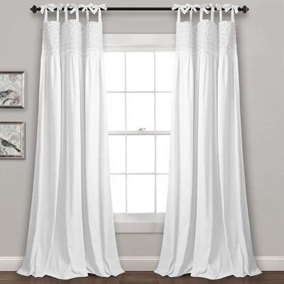 Lydia Ruffle Window Curtain Panels White 40X95 Set