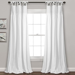 Lydia Ruffle Window Curtain Panels White 40X95 Set - 1 of 1