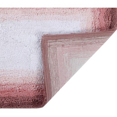 Rose Ombre Cotton Tufted Bath Rug Set, 17" x 24" and 24" x 40"