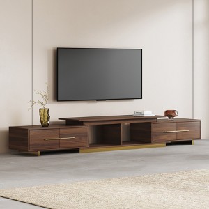 LOVSON63.4'‘ to 94.5’'Extendable TV Stand,Modern TV Console, Supports 100-inch TVs,Mid-Century Style Media Cabinet,Ideal for Living Rooms,Walnut - 1 of 4