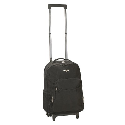 Rockland Roadster Rolling 17" Backpack - Black