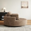55'' Corduroy Chenille Swivel Chair, Fluffy Foam Single Sofa with Cylindrical Pillow, 360¡ã Rotating Seat for Living Room, Bedroom, No Assembly - 4 of 4