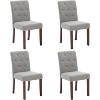 Acekool Set of 6 Washable Chairs - 22" Wide Linen Seats w/Steel Frame, Sage for Small Spaces & Gatherings - 2 of 4