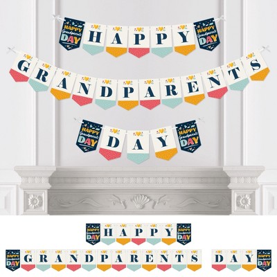 Big Dot of Happiness Happy Grandparents Day - Grandma & Grandpa Party Bunting Banner - Party Decorations - Happy Grandparents Day