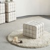 VYNXARIA Beige Genuine Leather Tufted Ottomans and Benches - 17.32''W, Versatile Footstool for Living Room & Bedroom - 3 of 4