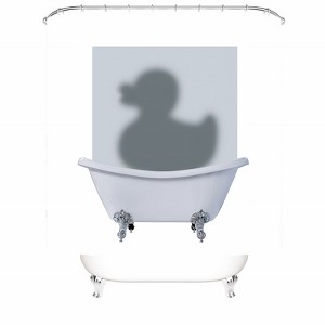 Silhouette Of A Duck In The Bathtub Shower Curtains for Bathroom Waterproof Fabric Bath Curtain Durable Soft Stylish Bathroom Decor 72x72 Inch - 1 of 1