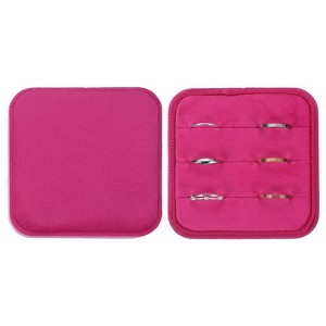 Unique Bargains Velvet Ring Organizing Display Mini 3 Slot Jewelry Storage Box - 1 of 4