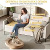 80in Comfy Couch, 3 Seater Sofa with Metal Legs, Deep Seat Sofa with Beige Linen Fabric Modern Sofa Couch for Living Room, Apparment, Office - 4 of 4