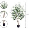 Fake Olive Tree Artificial Indoor, Potted Faux Olive Trees with Natural Wood Trunk & Lifelike Fruits for Home Office Decor - 2 of 4