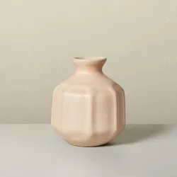 3.5" Faceted Ceramic Bud Vase Sunset Taupe - Hearth & Hand™ with Magnolia