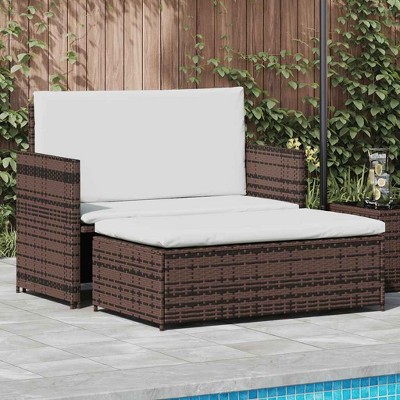 vidaXL Outdoor Furniture Set  PE Rattan 2-seater Modular