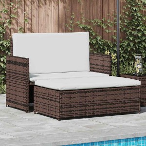 vidaXL Outdoor Furniture Set  PE Rattan 2-seater Modular - 1 of 4