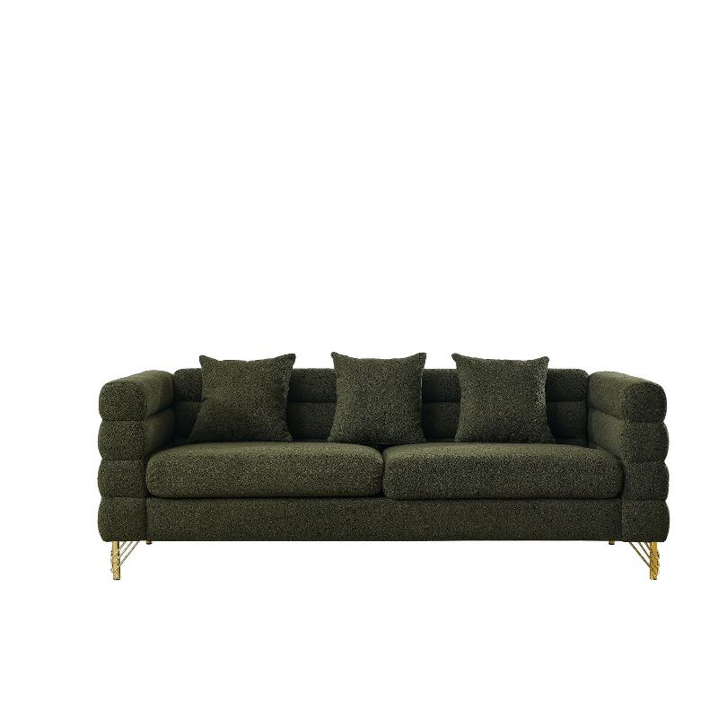81'' Modular Oversized 3 Seater Velvet Sofa, Deep Seating with 3 Pillows for Living Room, Bedroom - Maison Boucle, 2 of 9